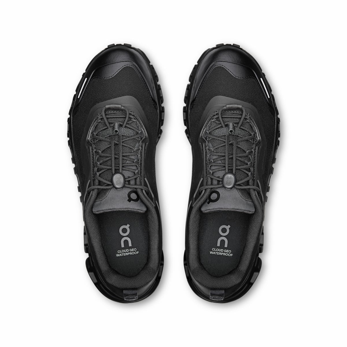 On United States Quality | Women's Cloud 6 Geo Waterproof - Black/Black