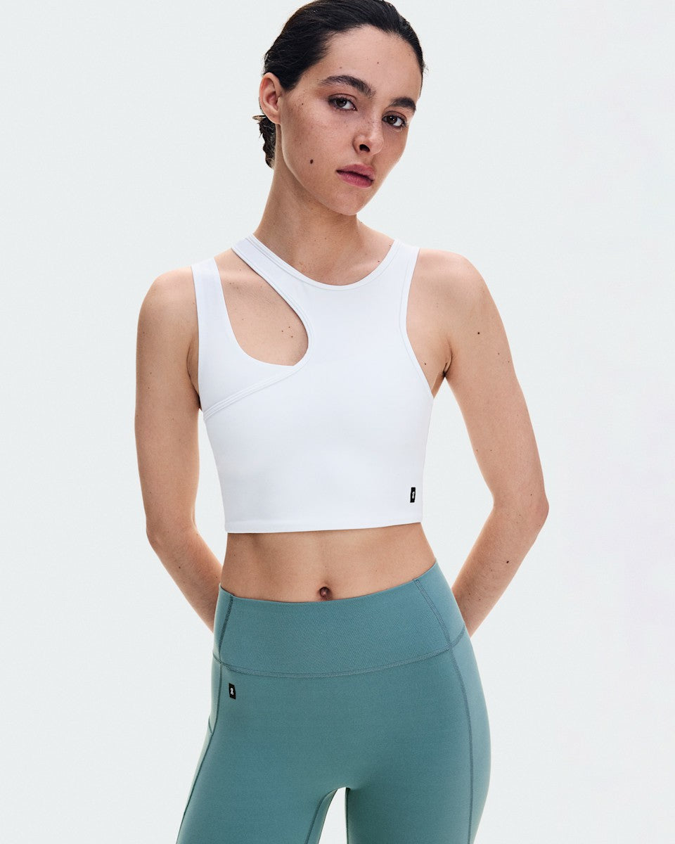 On United States Trusted | Women's Studio Asymmetric Crop - White
