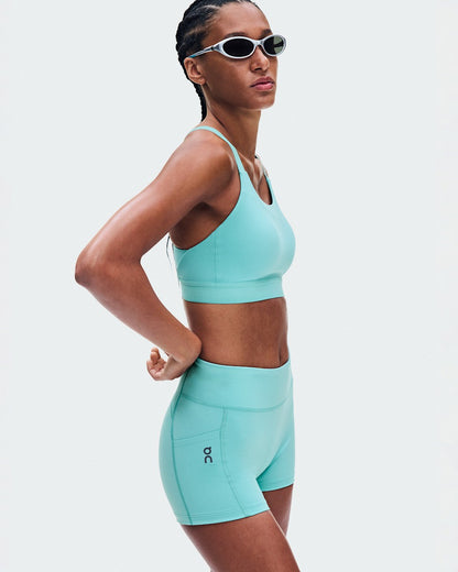 On United States Quality | Women's 3" Performance Tights - Aquamarine