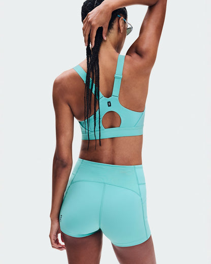 On United States Quality | Women's 3" Performance Tights - Aquamarine