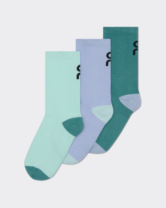 On United States Recommended | Logo Sock High 3P Kids for Kids - Celeste/Storm